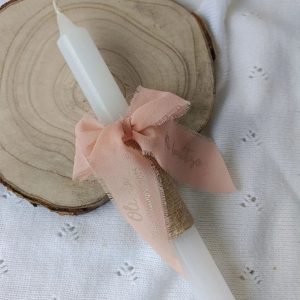 Vela bautismal con lazo