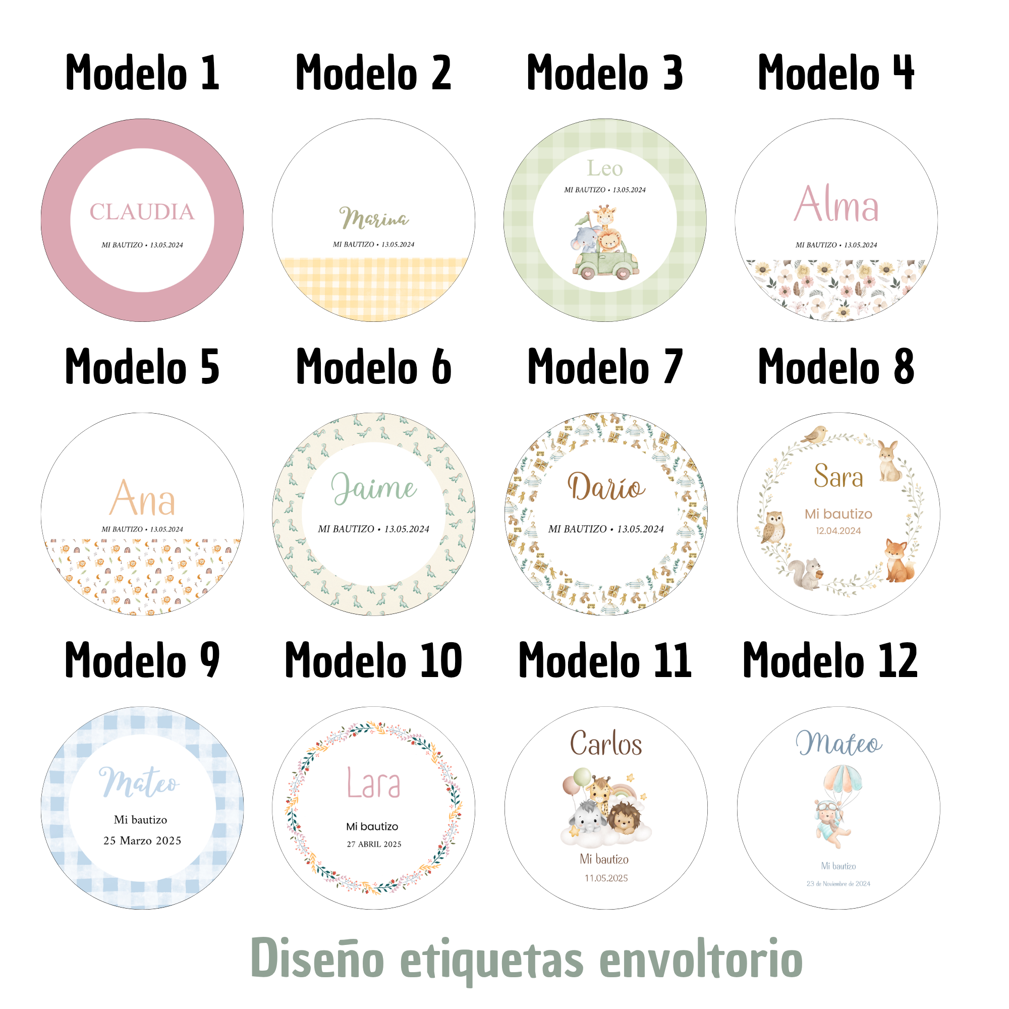 Etiqueta/pegatina para bautizos