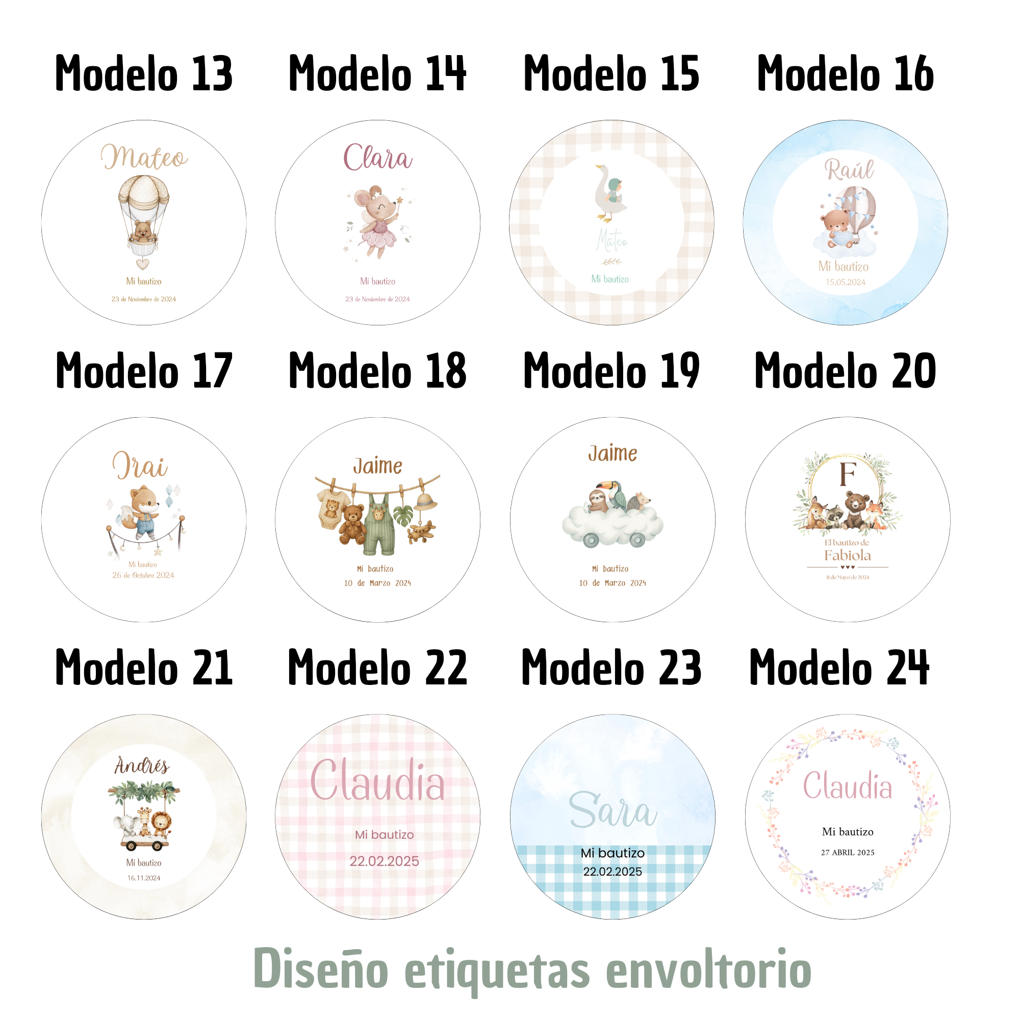 Etiqueta/pegatina para bautizos - Imagen 3