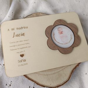 Panel madera con flor nogal