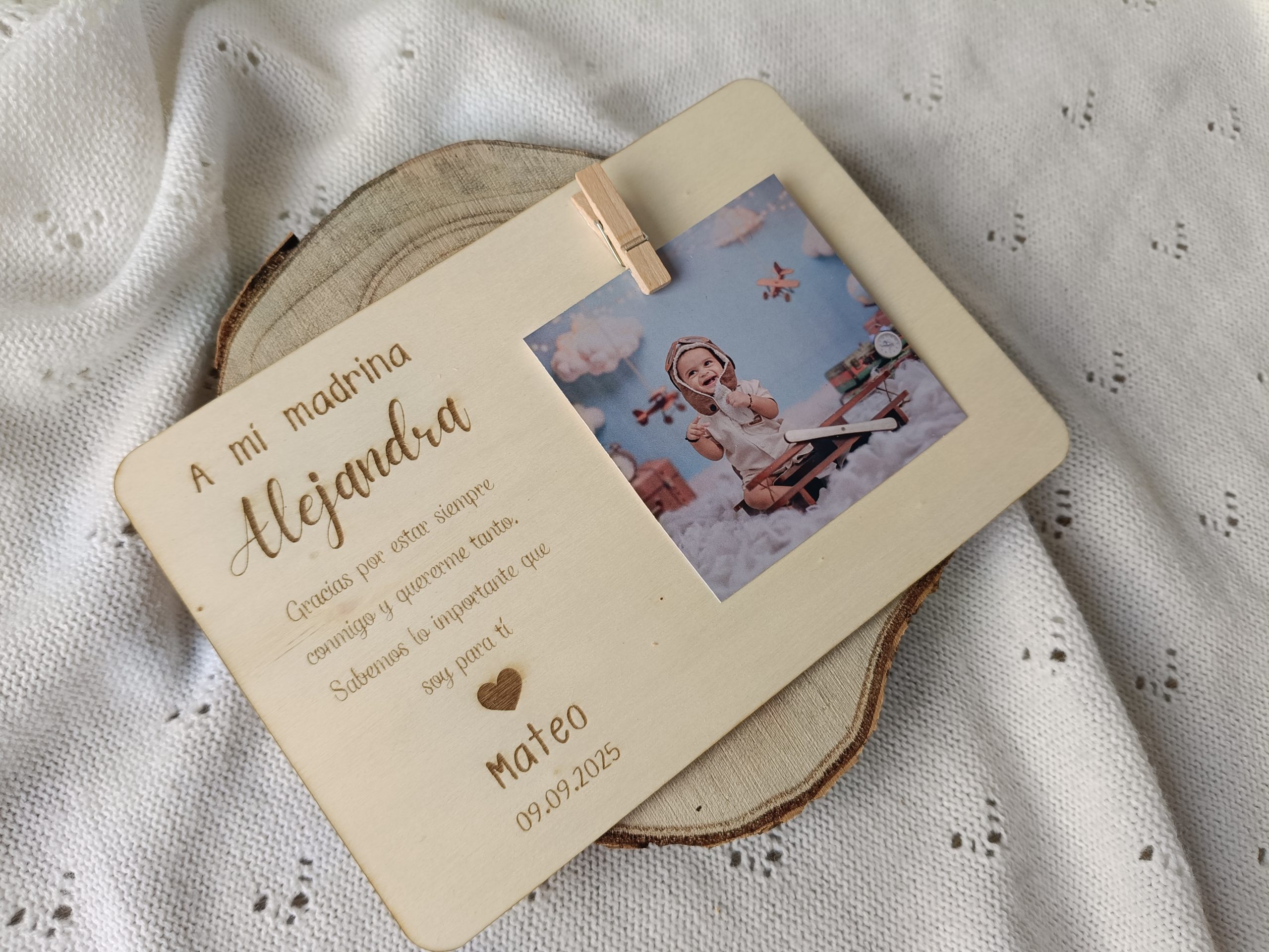 Panel madera con foto pinza