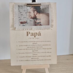 Foto en lino con placa madera