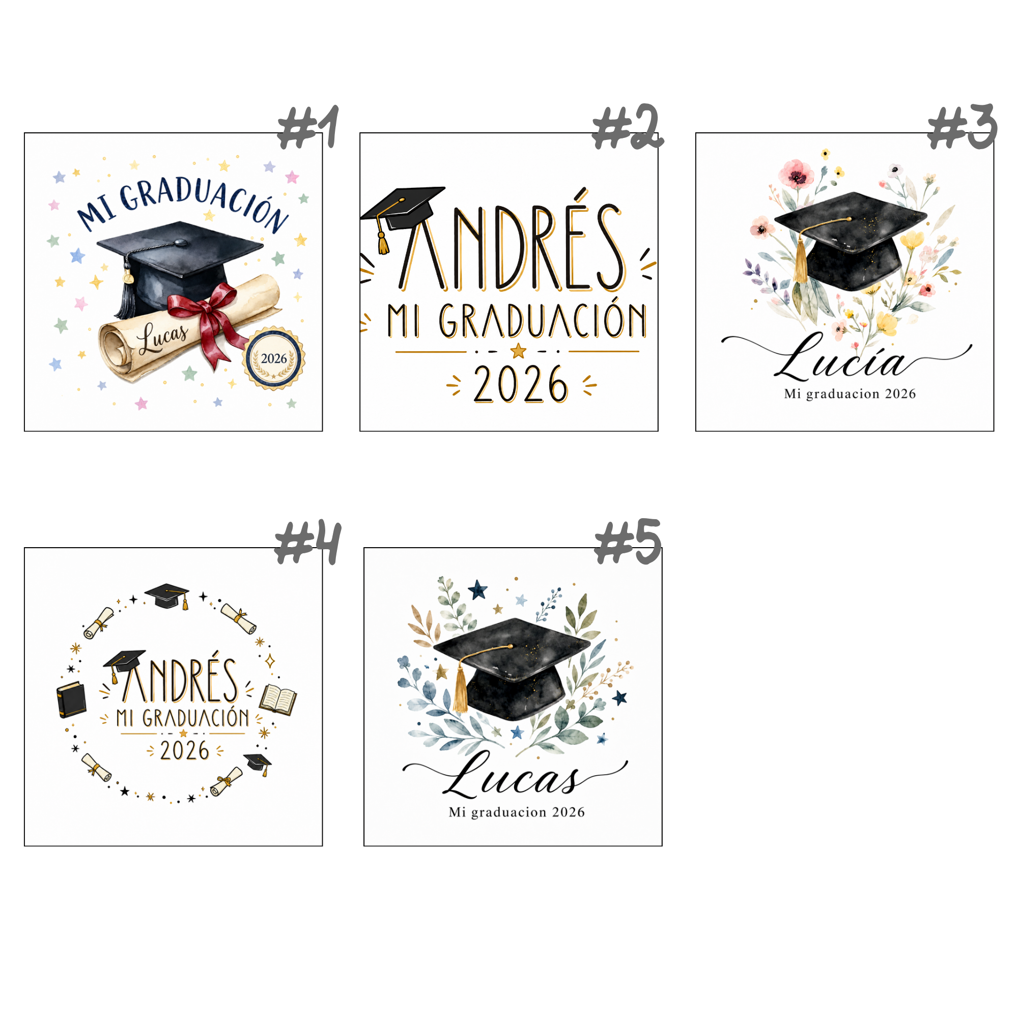 Botella bambú graduación (varios diseños) - Imagen 2