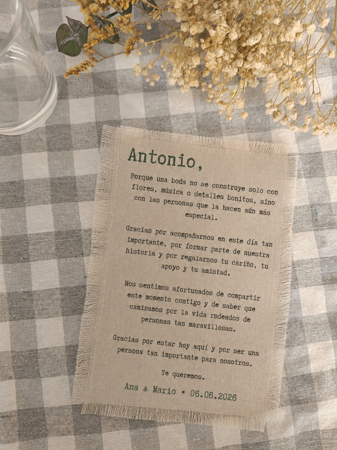 Texto revelado en lino