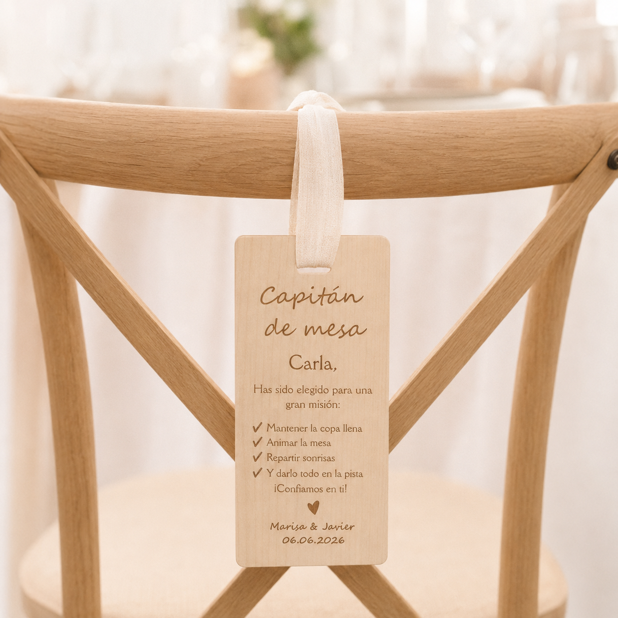 Placa de madera invitados