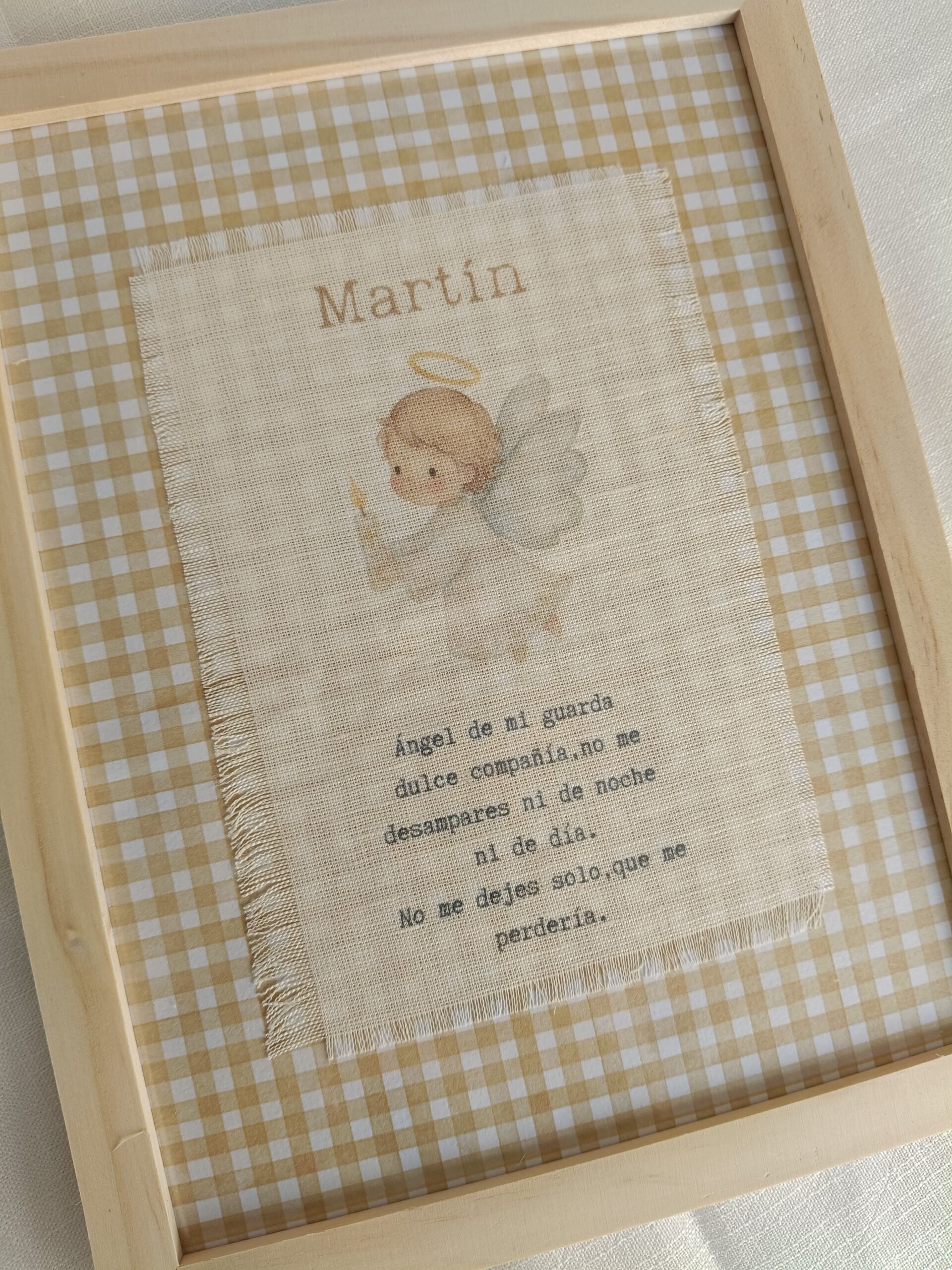 Marco Ángel de mi Guarda personalizado en lino - Imagen 2
