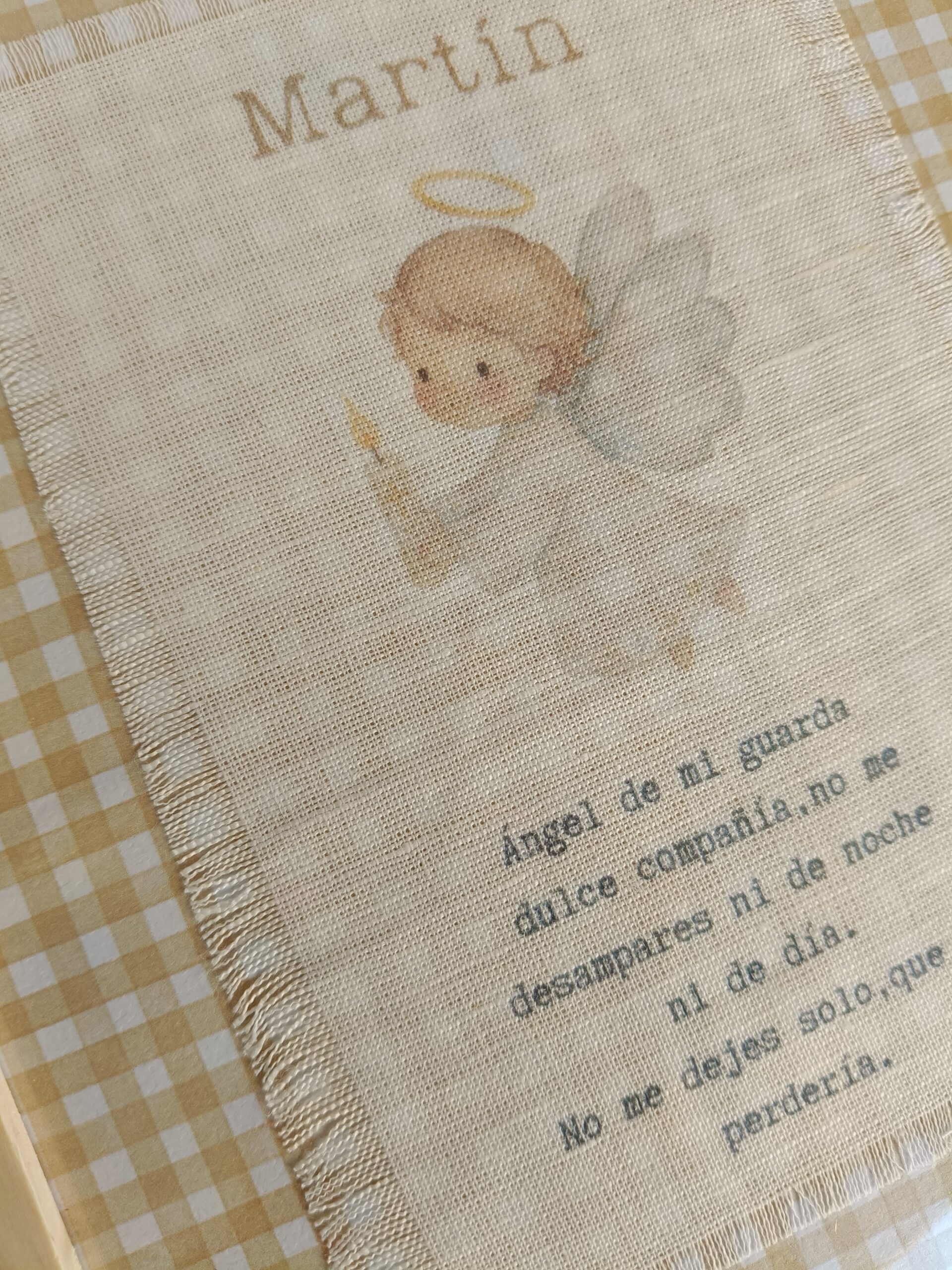 Marco Ángel de mi Guarda personalizado en lino - Imagen 3