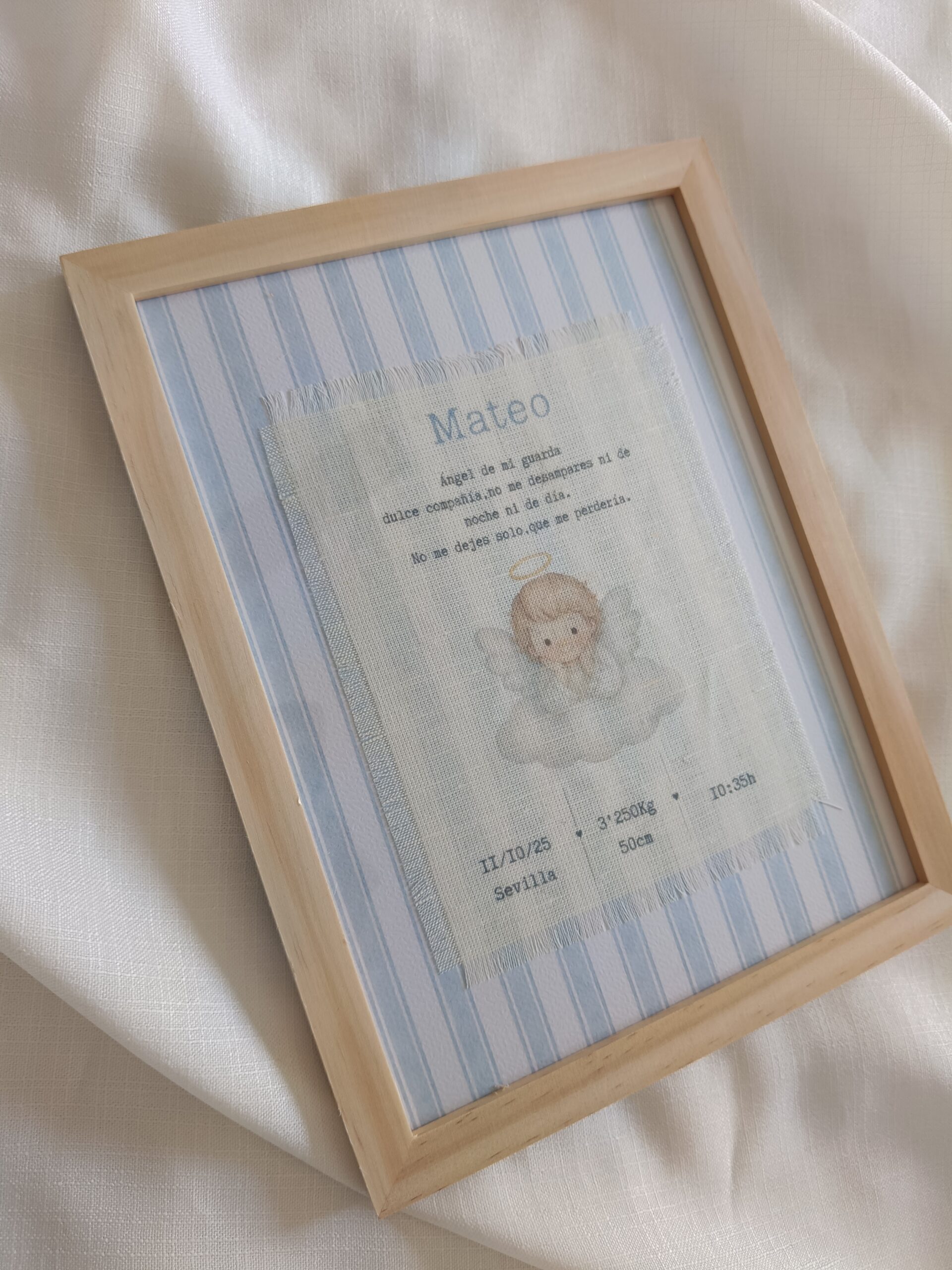Marco Ángel de mi Guarda personalizado en lino - Imagen 4